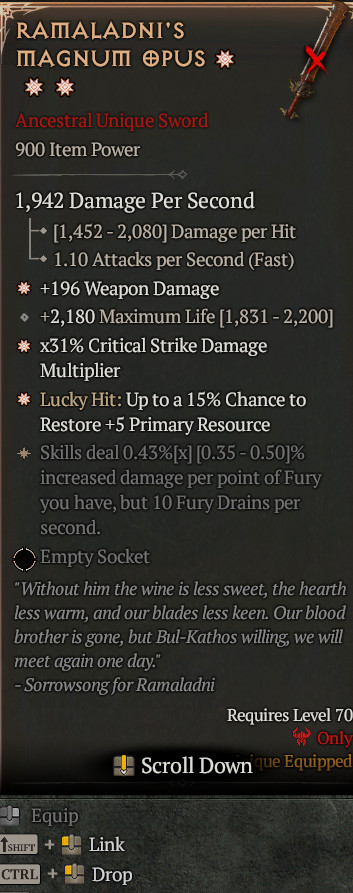 Diablo 4 S13 3GA Ramaladni’s Magnum Opus