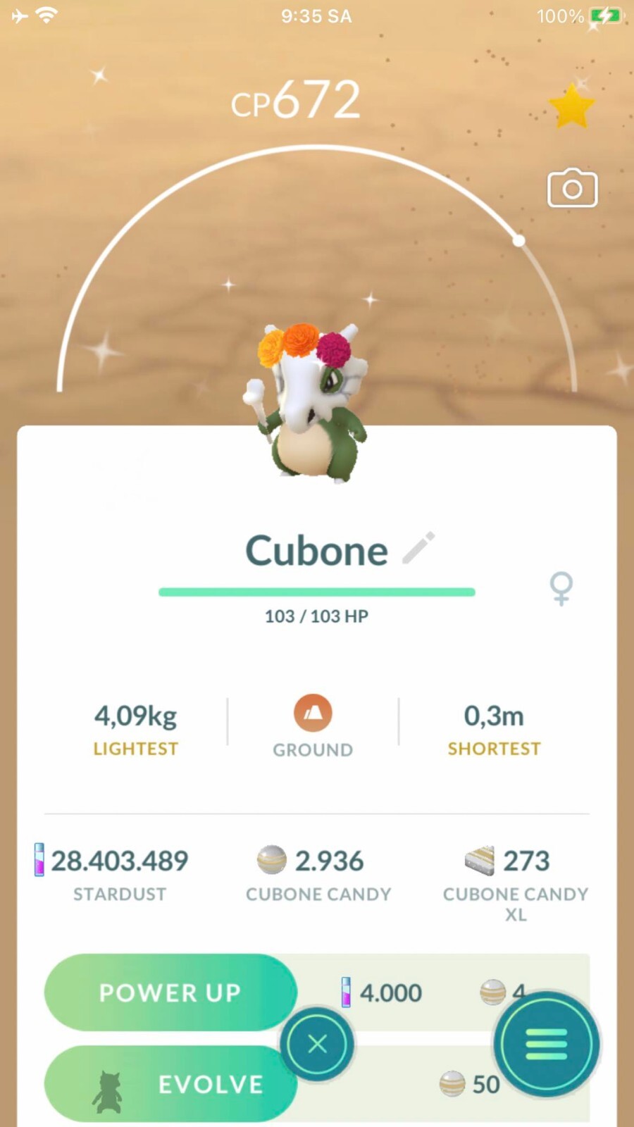 Pokemon Shiny Cubone Wearing a Cempasúchil Crown – TRA’DE GO – Description