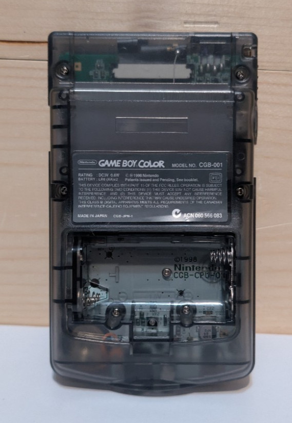Nintendo Gameboy Color Clear Black CGB-001 *Tested* IPS FunnyPlaying W/OSD