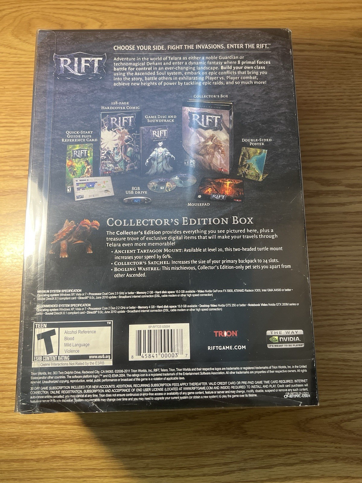 RIFT Collectors Edition Box Set P.C. Game Disc & Soundtrack, Excellent Condition