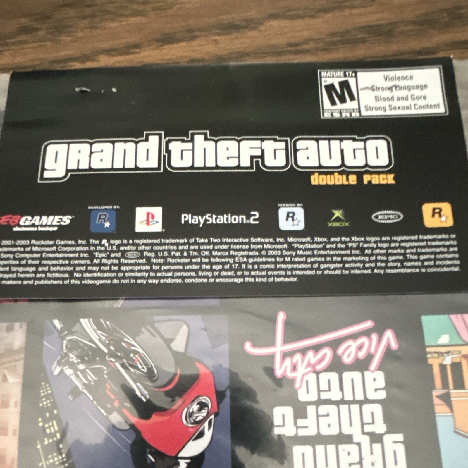 Rockstar Grand Theft Auto Double Pack Gift Wrap Vice City & GTA III 2003NIB