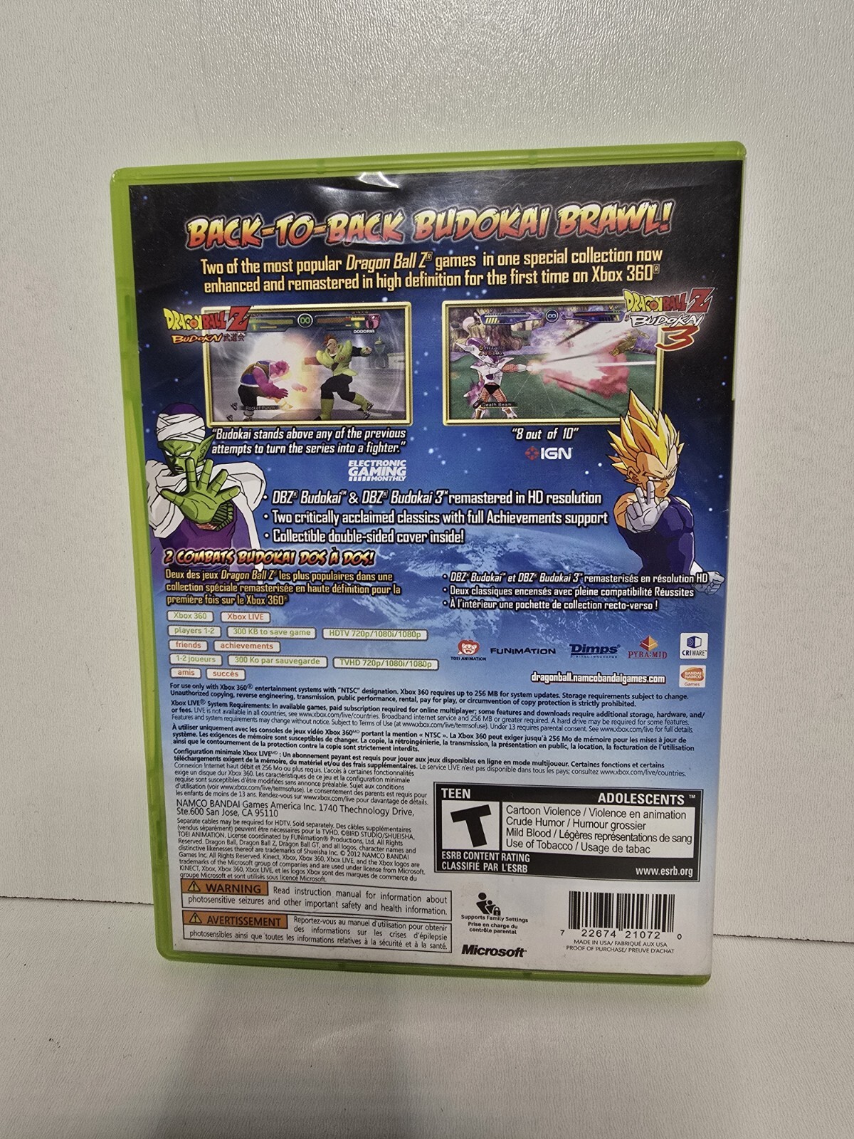 Dragon Ball Z: Budokai HD Collection -Xbox 360 (2012) COMPLETE TESTED FAST!