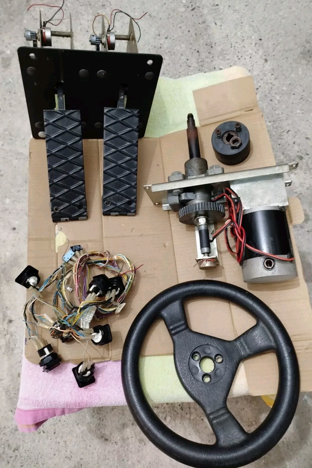 Hyper 64 Neo Geo Driving Kit Steering Wheel Pedals Cables Arcade Jamma Snk