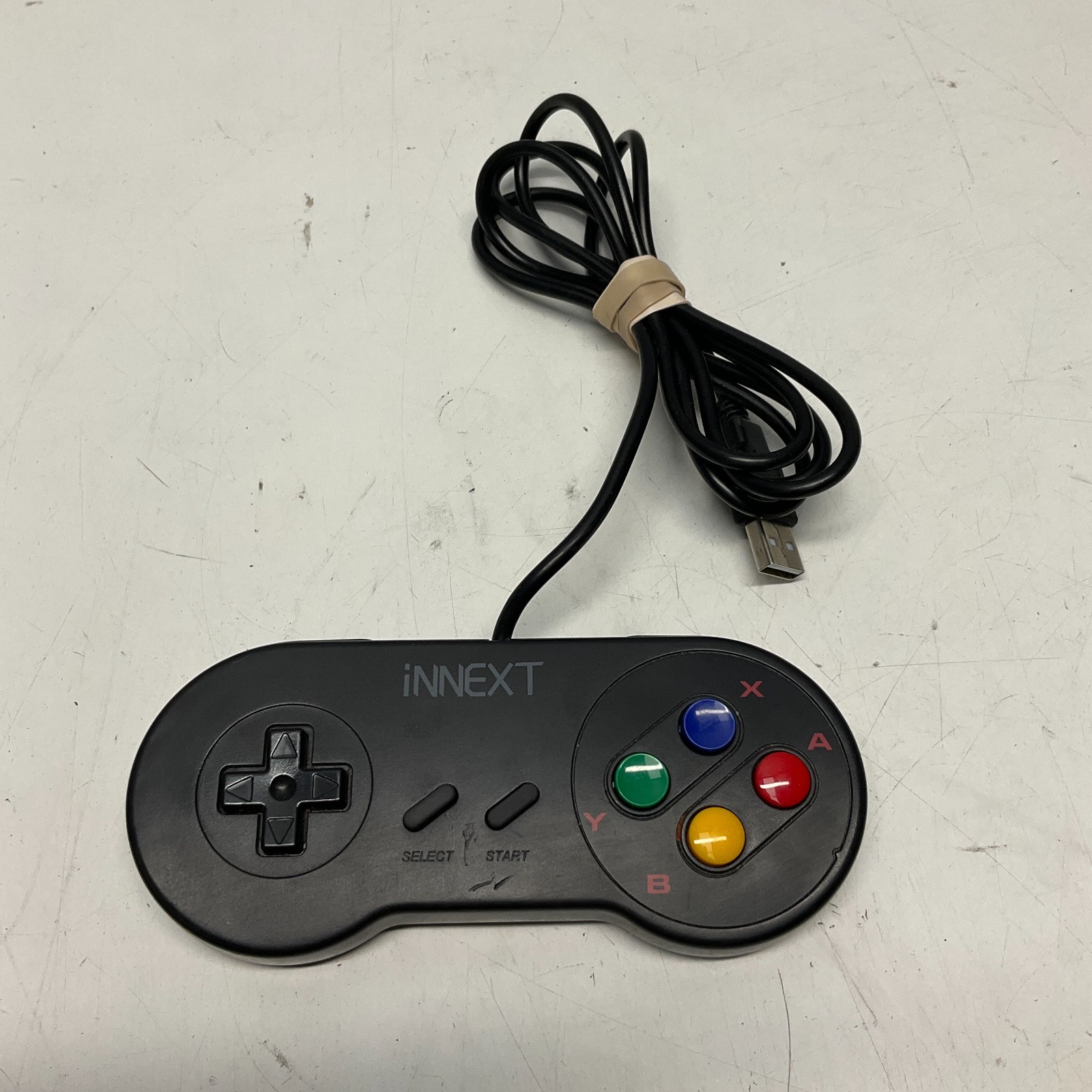 iNNEXT Retro USB SNES Controller (Black) Tested and Working