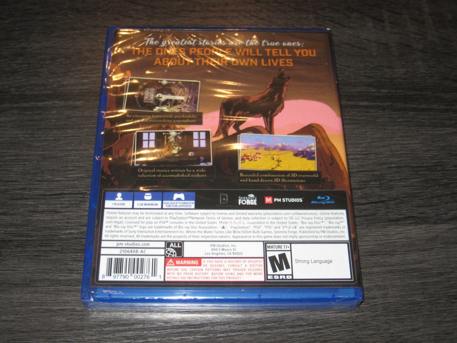 WHERE THE WATER TASTES LIKE WINE (LIMITED RUN GAMES LRG ONLY 2000 MADE) PS4
