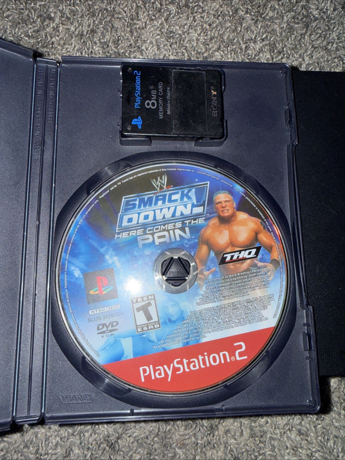 Sony PlayStation 2 PS2 Fat Bundle TESTED HDMI Adapter WWE Here Comes The Pain