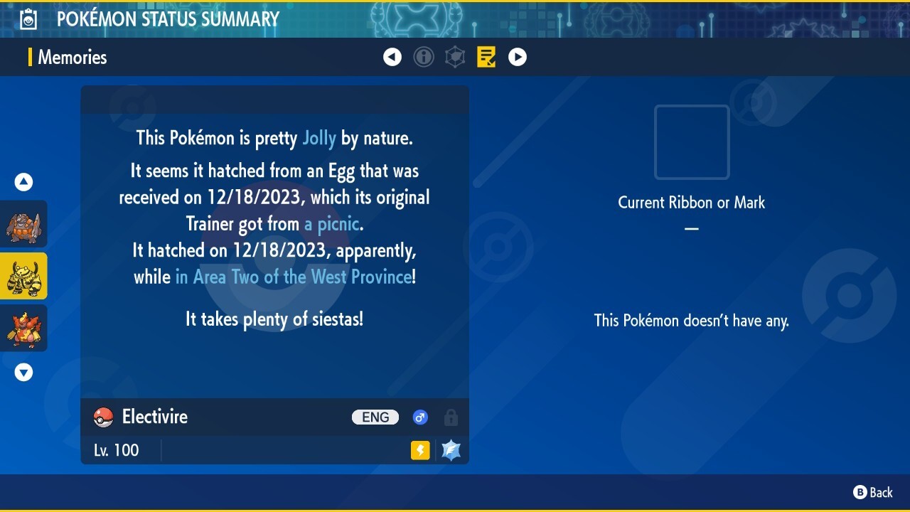 Shiny Electivire 6IVs Tera Type: Flying Pokémon Scarlet and Violet