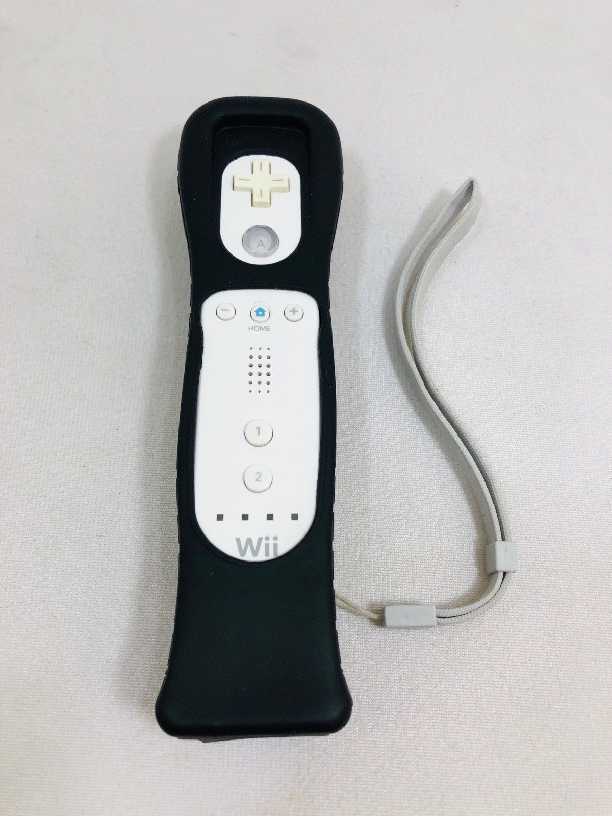 OEM Wii Remote White W/Wii Motion Plus Adapter + Black Slip Cover Tested Cleaned