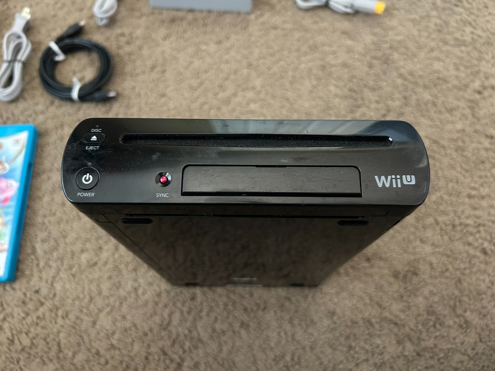Nintendo Wii U 32GB Console + Super Smash Bros bundle lot black system