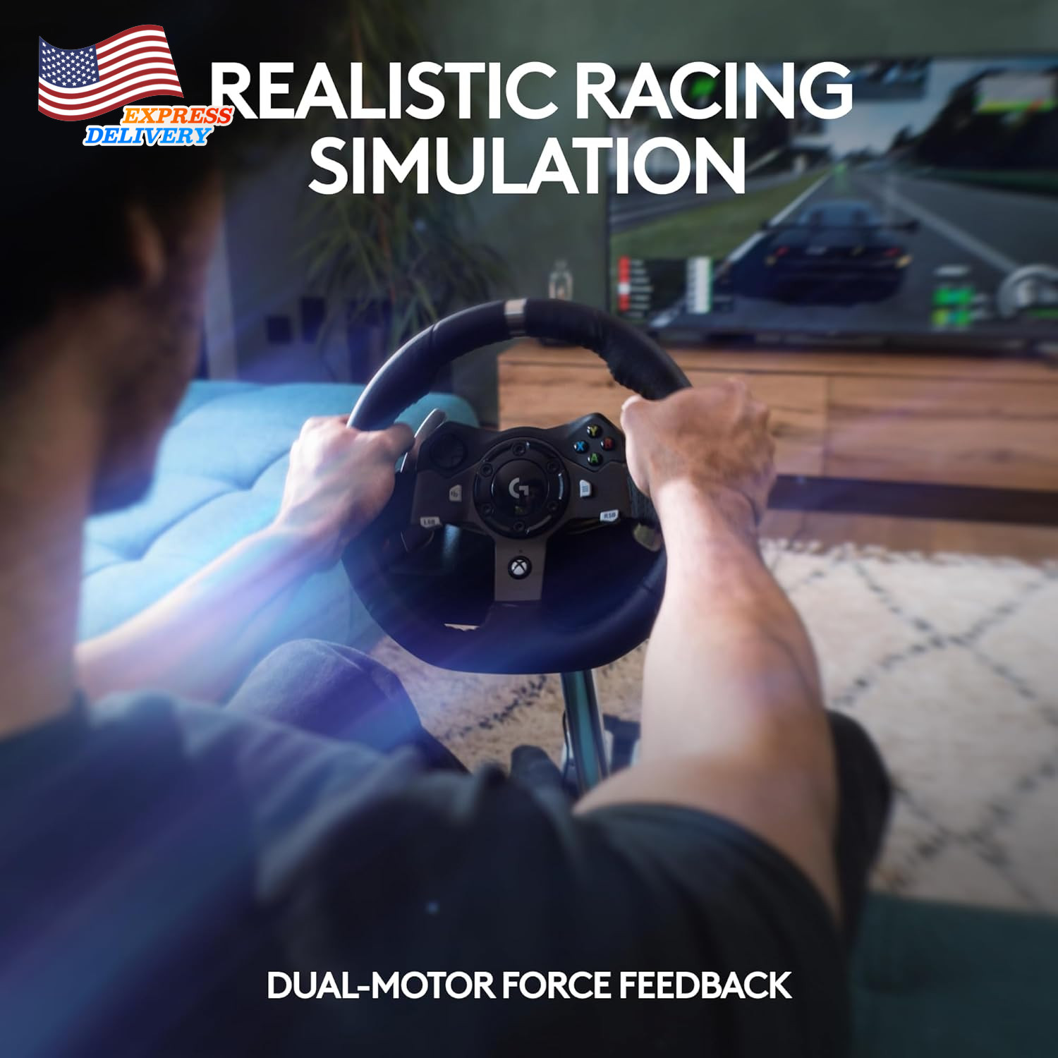 920 Driving Force Racing Wheel and Floor Pedals Real Force Feedback