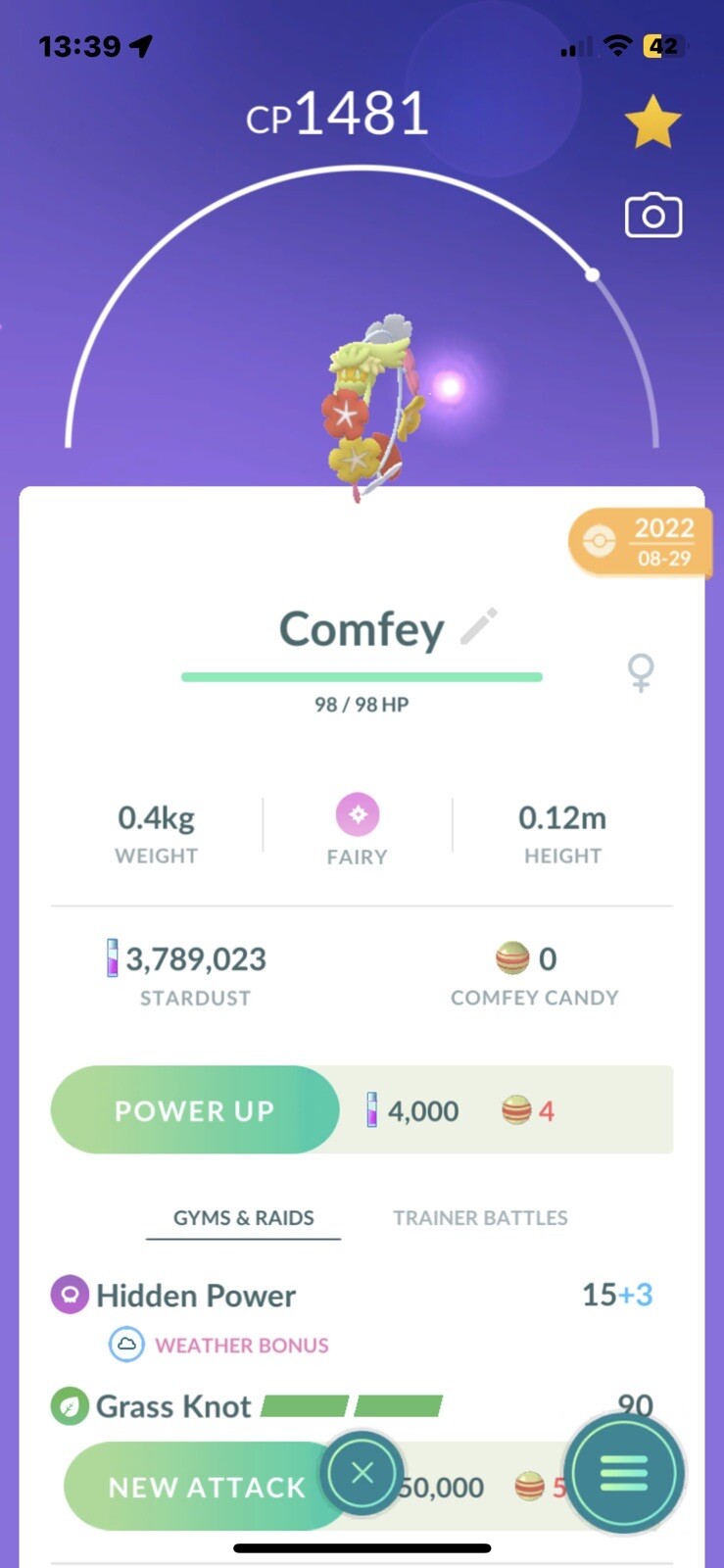 ⭐️Pokemon Go ⭐️#764 Comfey**Regional XTRA Rare**Gifts and Friendship Included