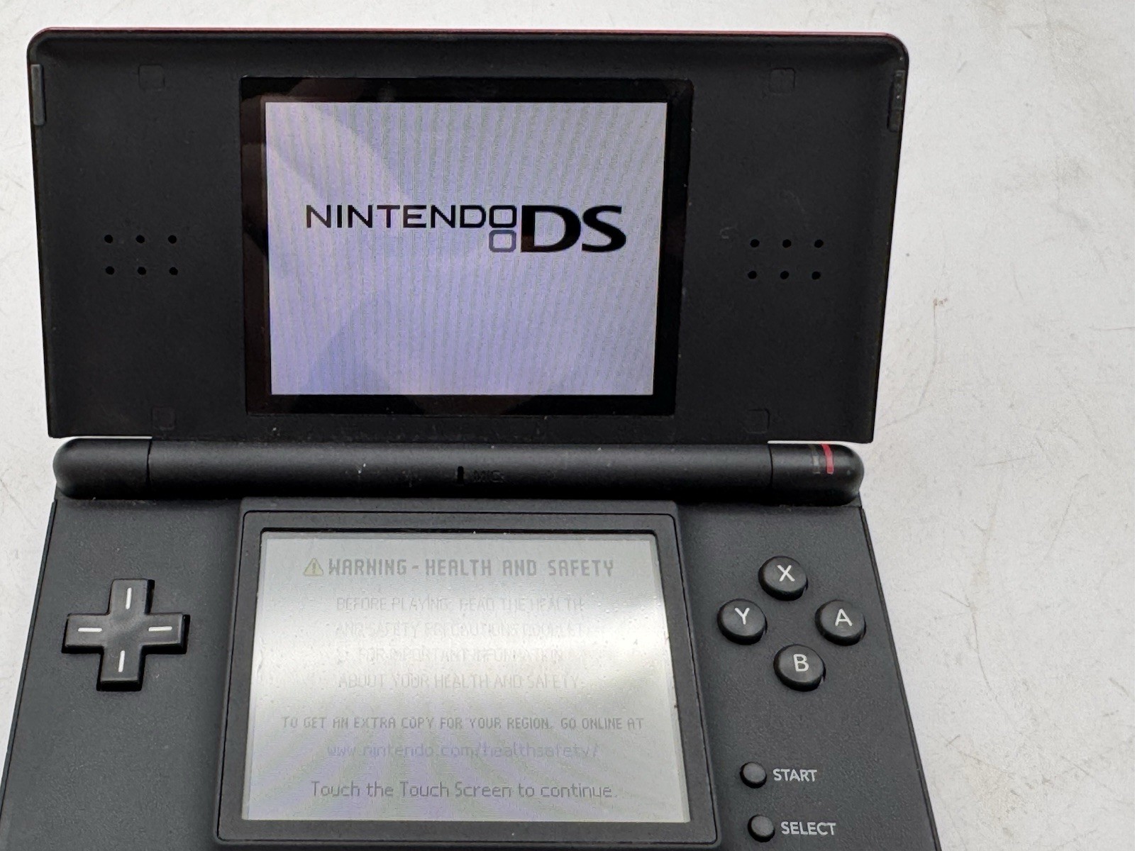 Nintendo DS Lite Crimson Black USG-001 Handheld Console Tested OEM Stylus