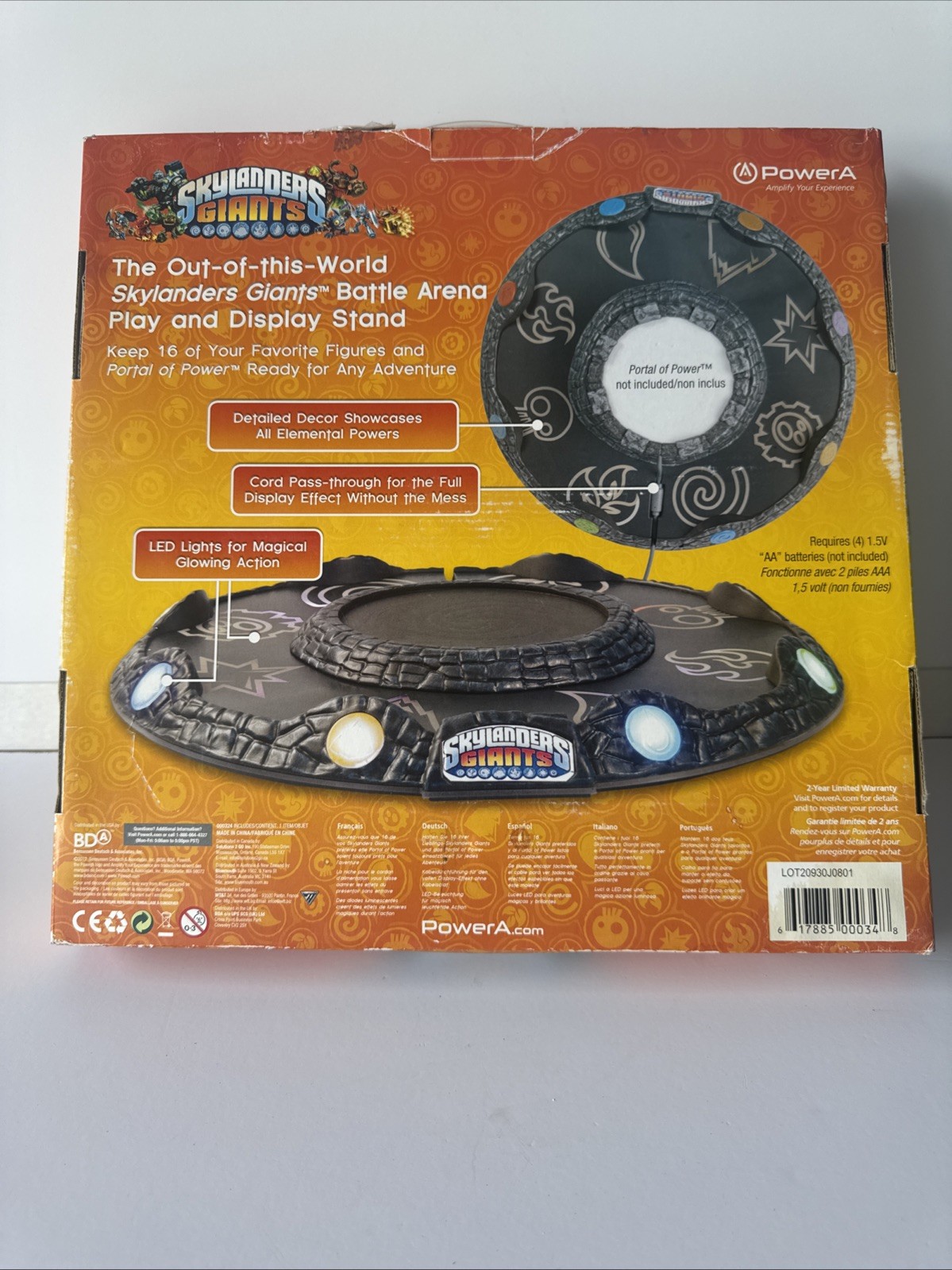 Skylanders Giants Battle Arena Display Stand W/LED Light Effects, Working