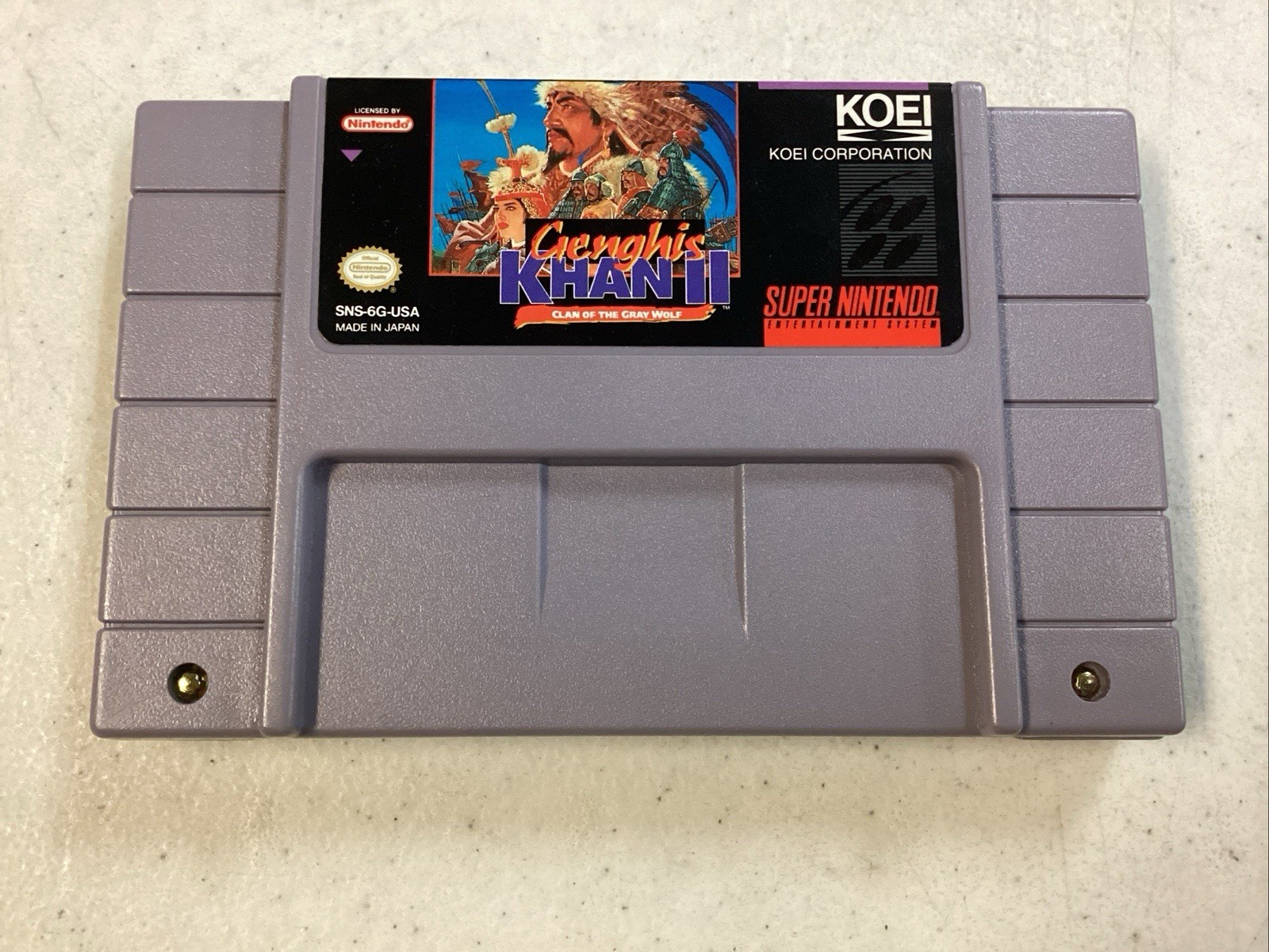 Genghis Khan II: Clan of the Gray Wolf (SNES) Cib Manual Tested Excellent Condit