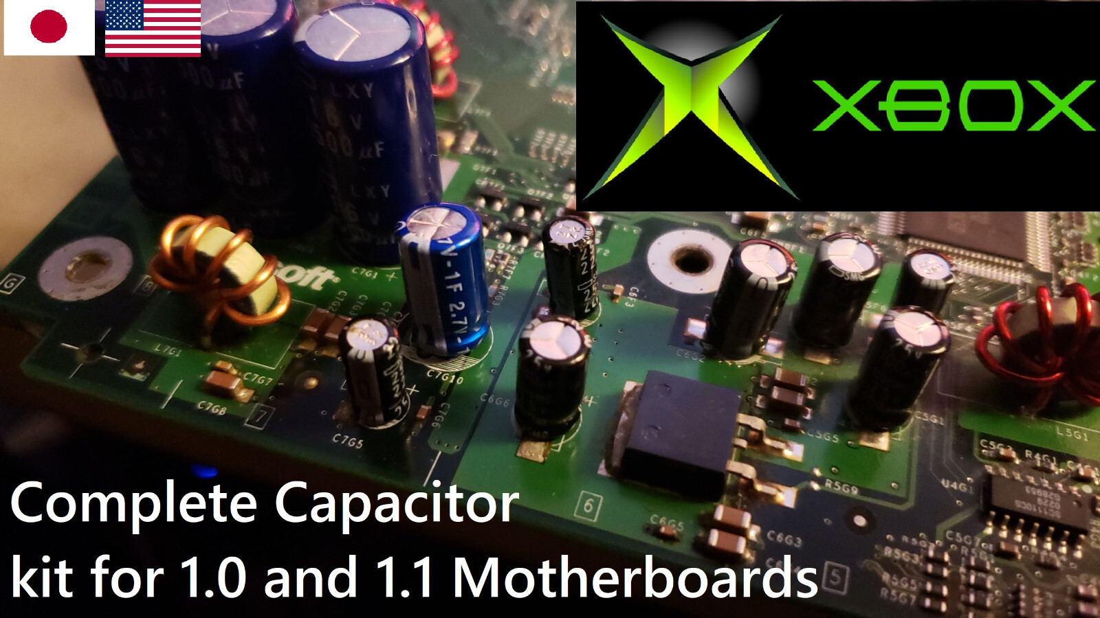 COMPLETE Capacitor kit (39 Caps) for Original Xbox 1.0 and 1.1 Motherboards
