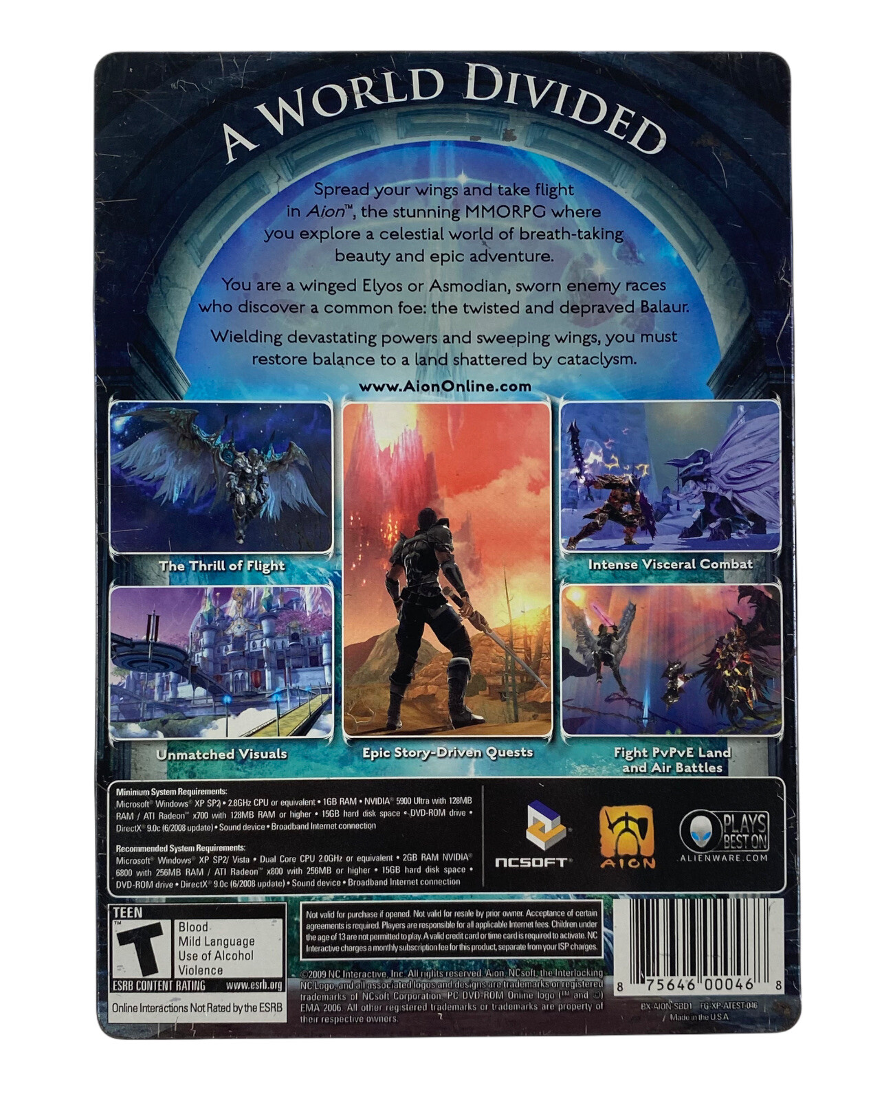AION A WORLD DIVIDED – PC Video Game – STEELBOOK Edition