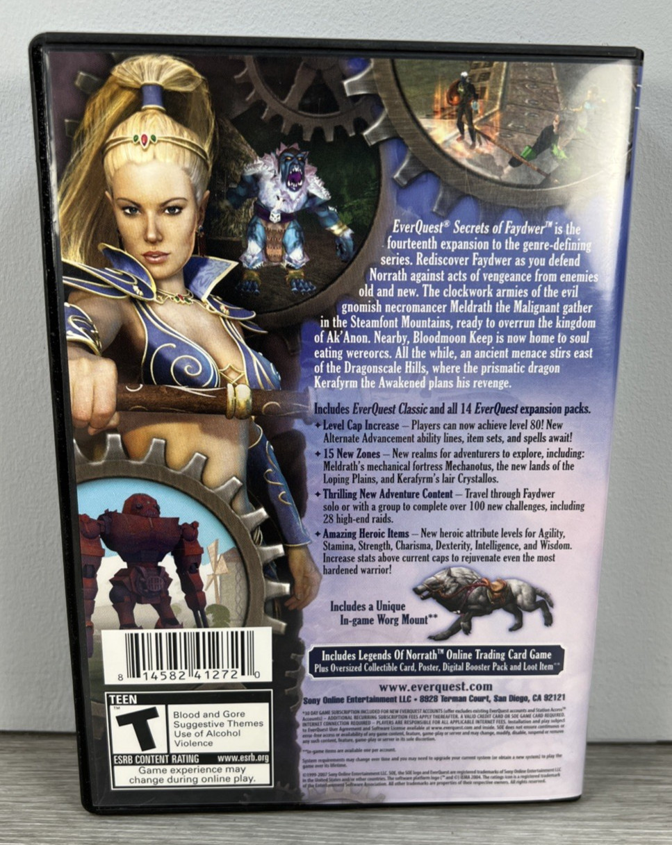 EverQuest: Secrets of Faydwer (PC, 2007) – Complete In Box