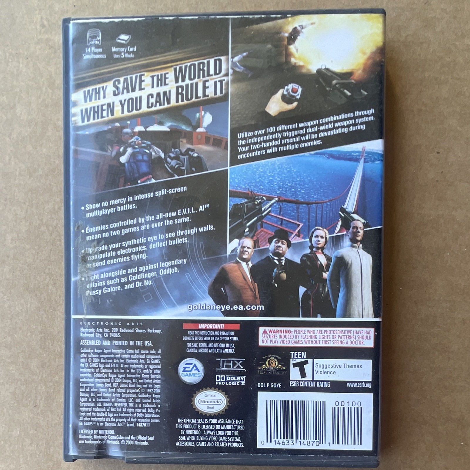GoldenEye: Rogue Agent (Nintendo GameCube, 2004) Complete • T‑Teen • NTSC‑U/C