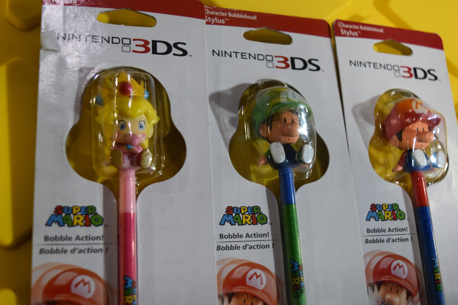 Baby Princess Peach Nintendo DS 2DS 3DS Stylus Bobblehead Mario Luigi set