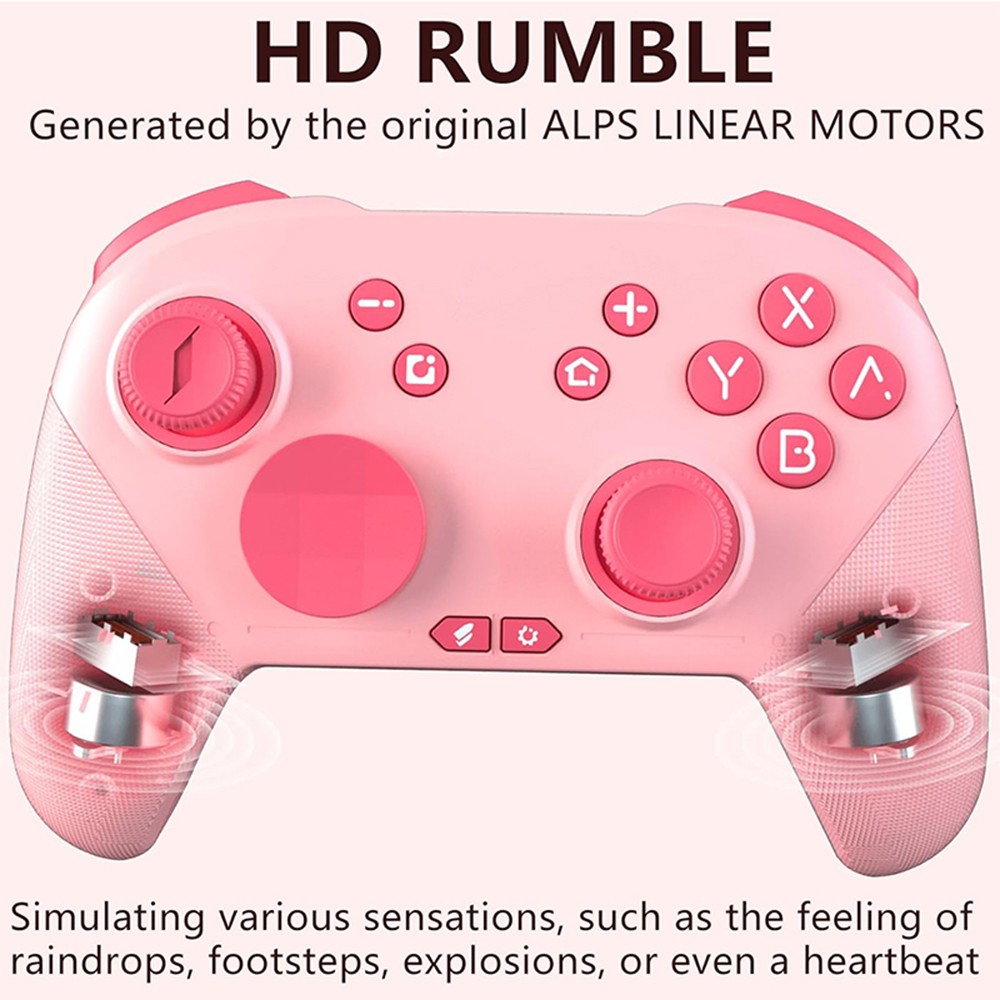 Switch Pro Controller Wireless Gamepad with Vibration ALPS Joysticks Turbo Pink