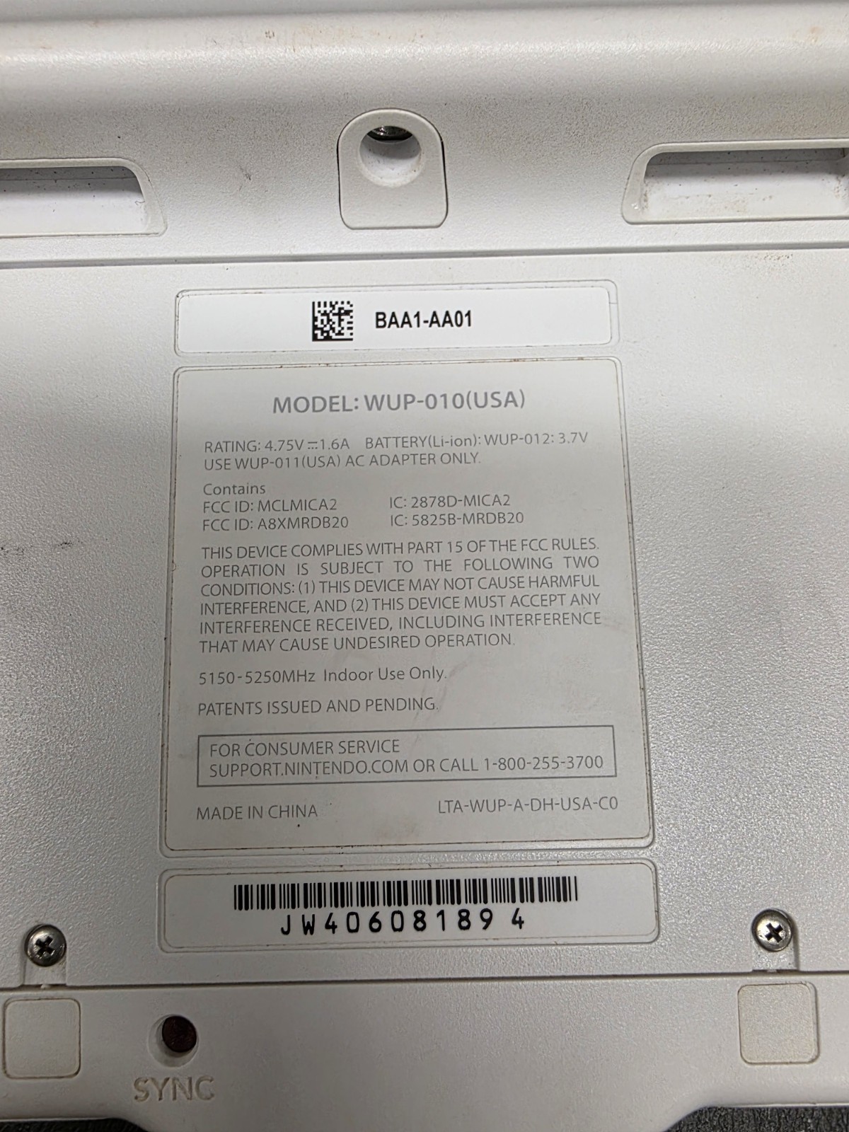 Nintendo Wii U White Game Pad Controller Only WUP-010 USA – Works Tested