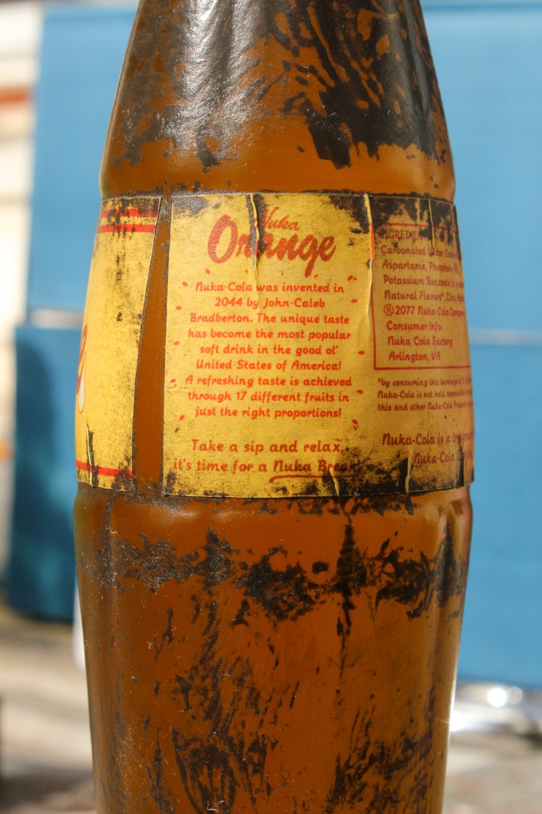 Handmade Nuka Cola Orange 12oz Bottle Replica Inspired from Fallout 4 / 76