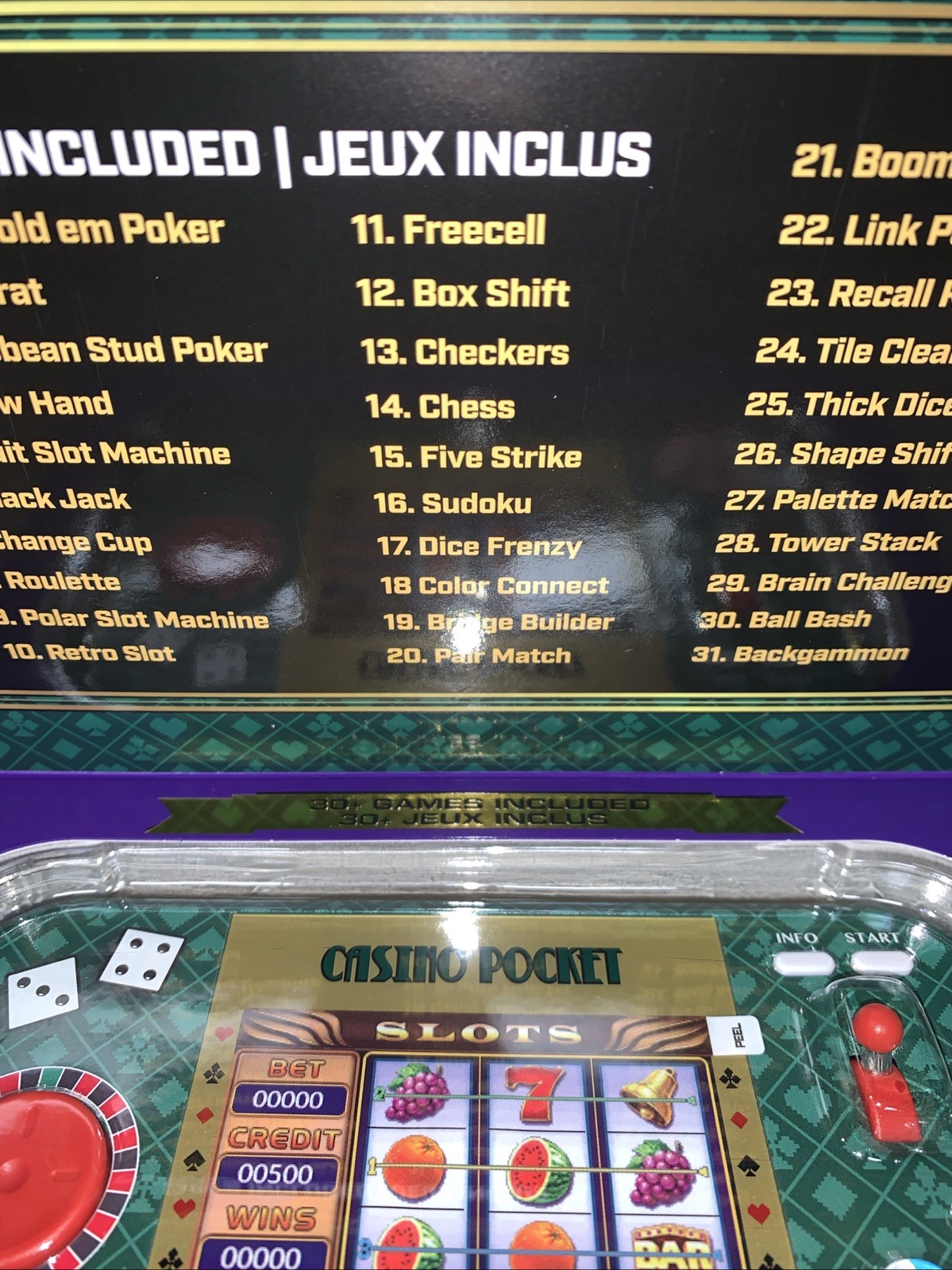 MY ARCADE POCKET PLAYER MAX PORTABLE GAMING SYSTEM OVER 30 Casino Style Games