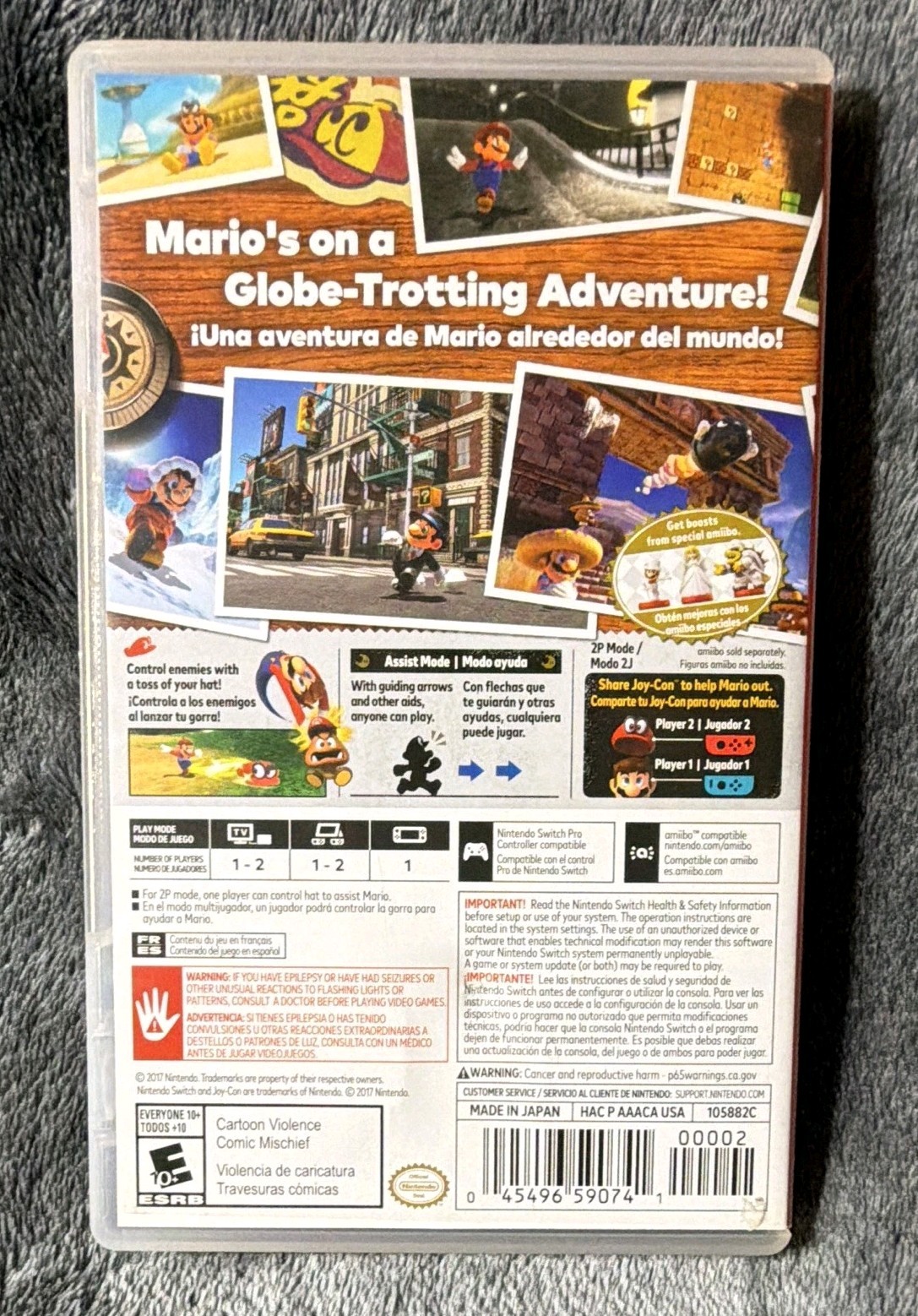 Nintendo Super Mario Odyssey – Nintendo Switch 2017 E10+ NTSC-U/C Case