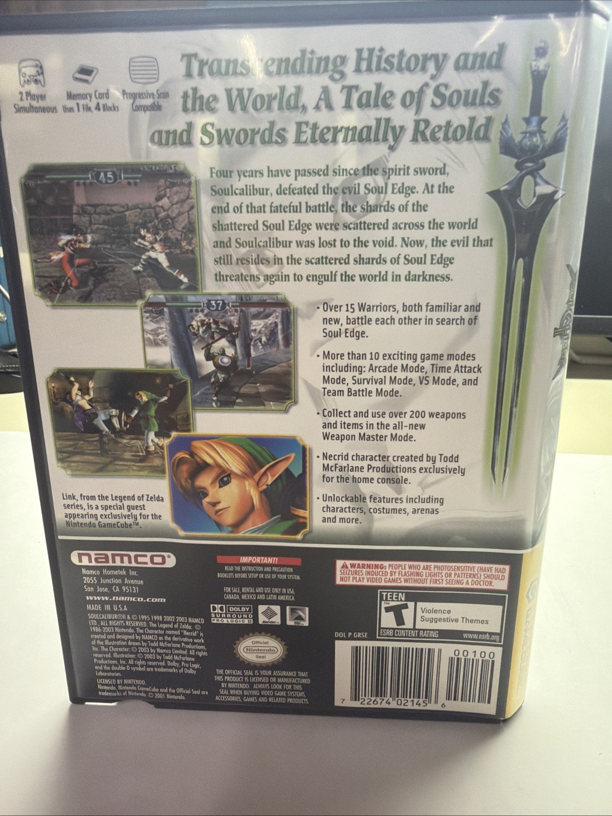 Soul Calibur II (Nintendo GameCube, 2003) Tested & Works – Includes Insert