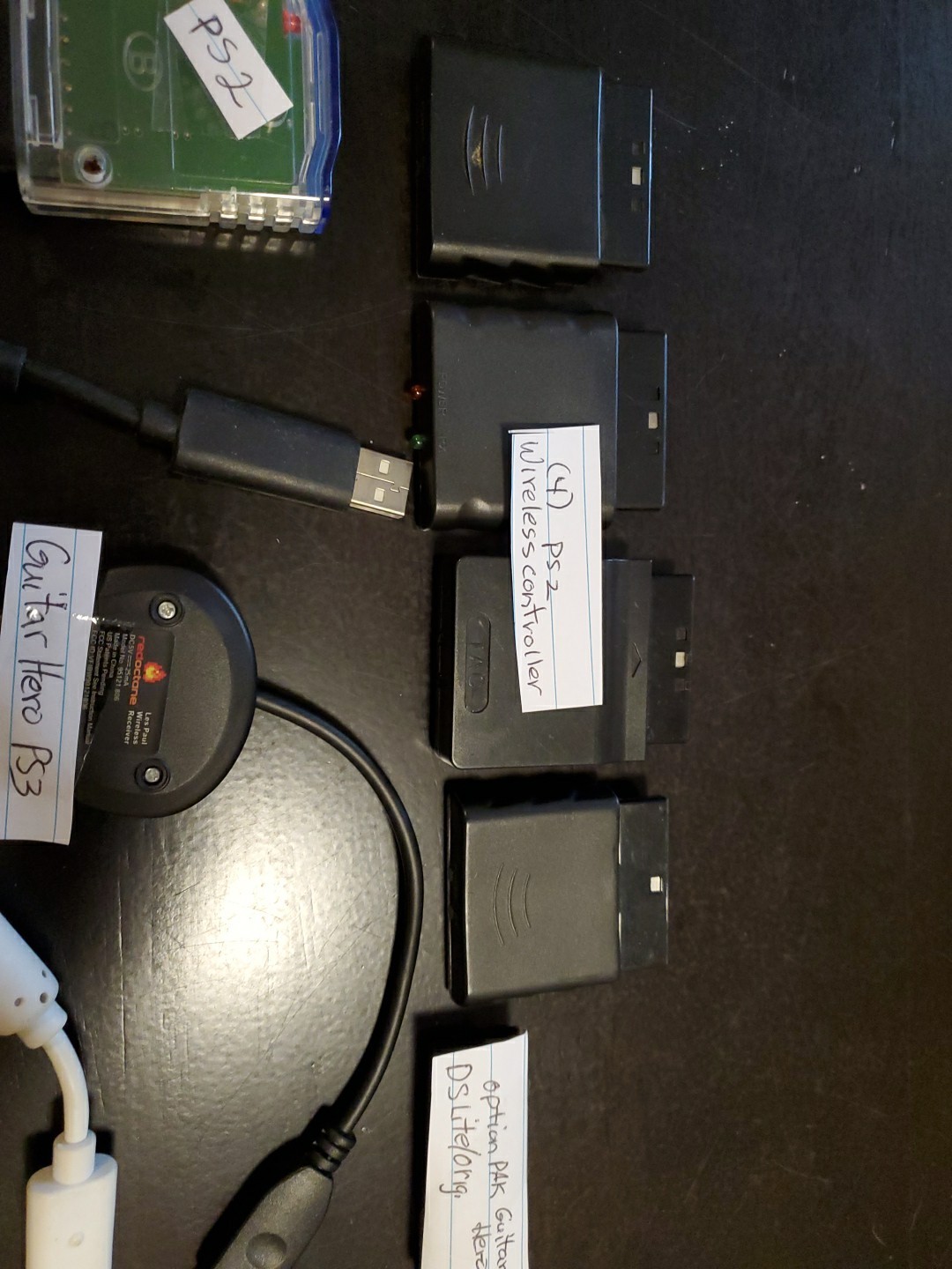 PS 2/3,GameCube,Wii,DS Lite Wireless Dongle Receiver Lot Guitar Hero/Rockland