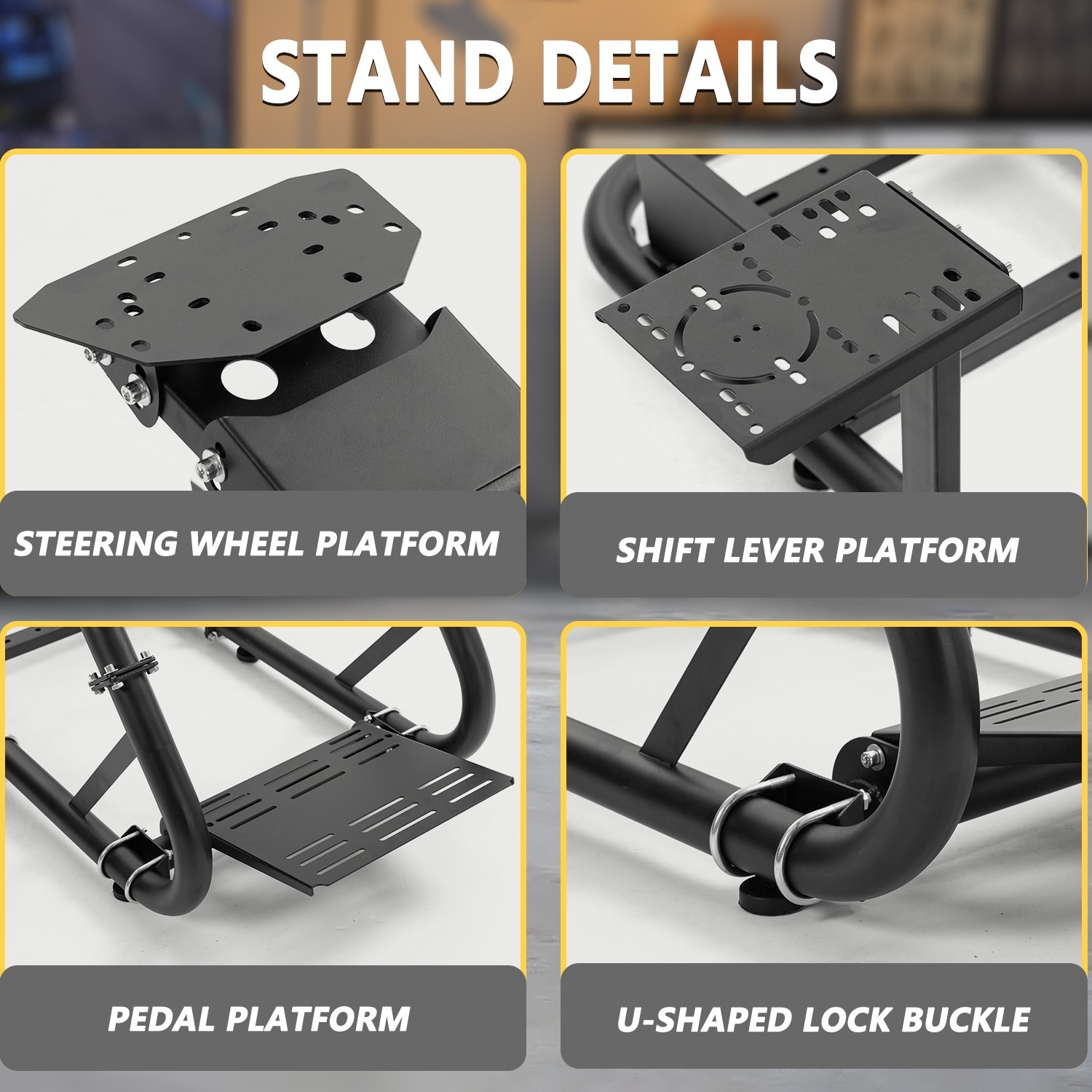 Marada Racing Sim Cockpit Wheel Stand Stable Fit Logitech G29 G920Thrustmaster
