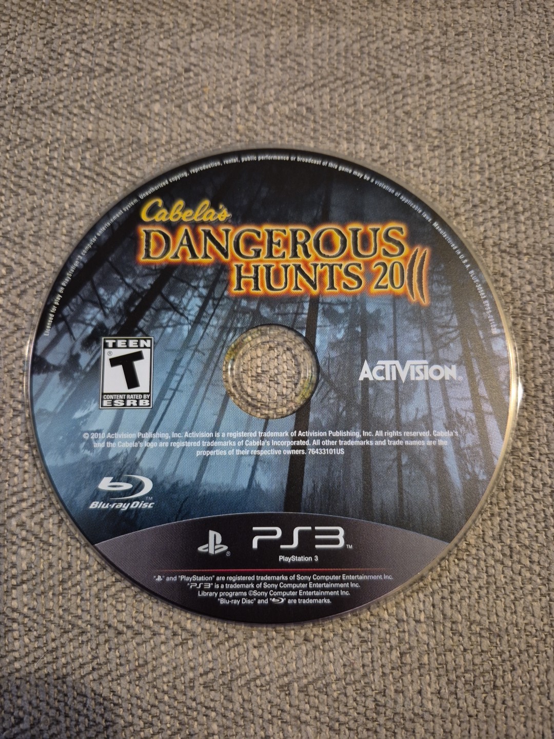 Cabela’s Dangerous Hunts 2011 Sony PlayStation 3 PS3 DISC ONLY, NO USPS TRACKING
