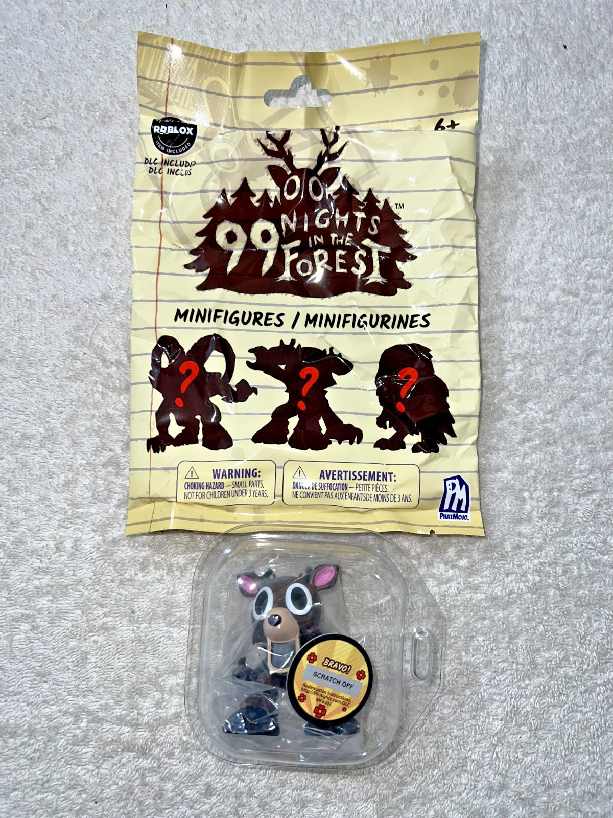 ROBLOX 99 NIGHTS IN THE FOREST MINIFIGURES SET OF 7 INCLUDES DLC CODES **NEW**