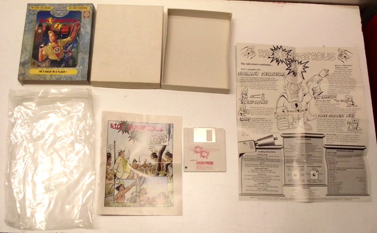 Rick Dangerous 2 (Atari ST) COMPLETE IN BOX Core Design / Micro Style