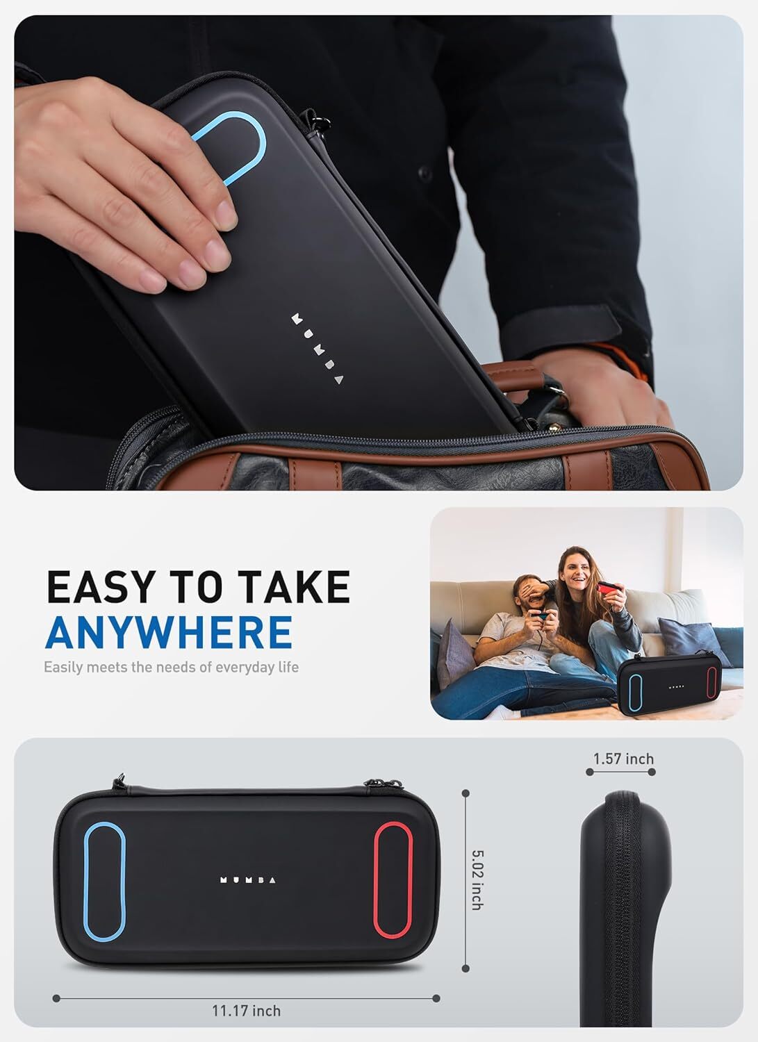 Mumba Carrying Case for Nintendo Switch 2 +12 Game Cartridge Slot Portable Bag