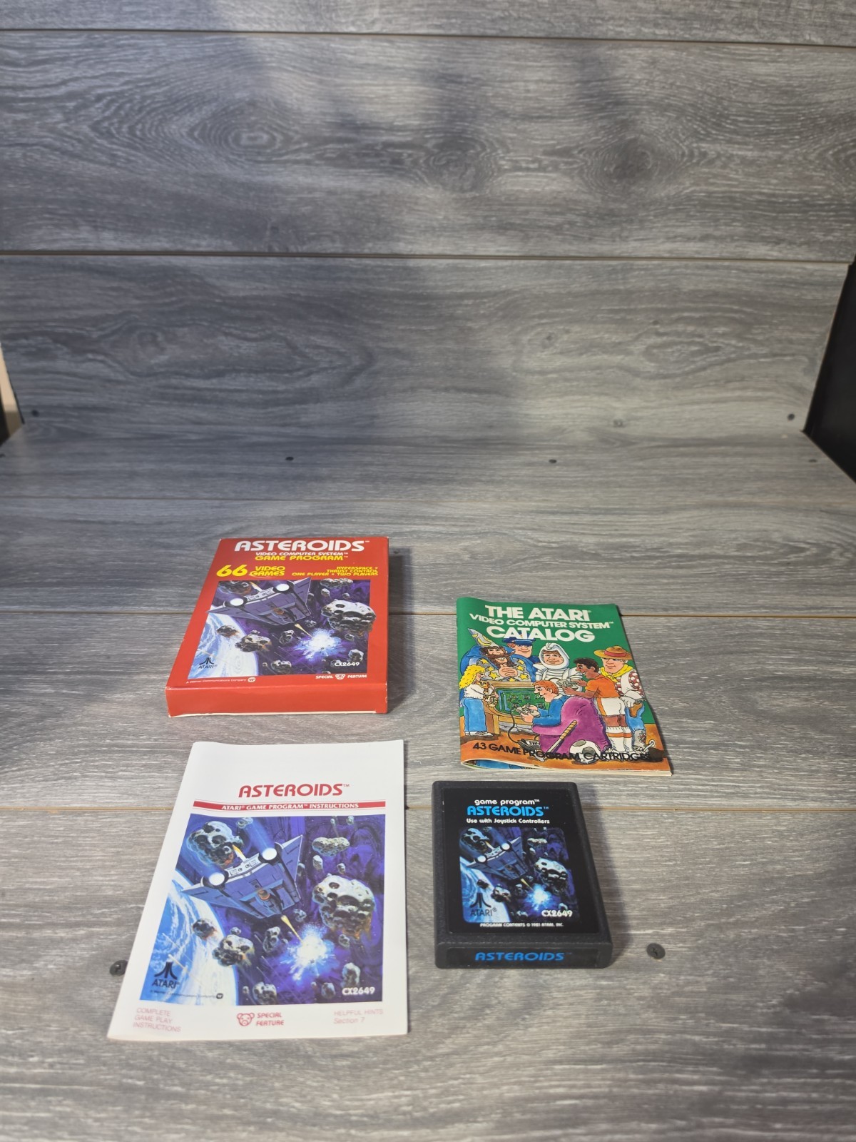 Asteroids (Atari 2600, 1981) w/ Box Manual Tested CIB Complete In Box- [Tested]