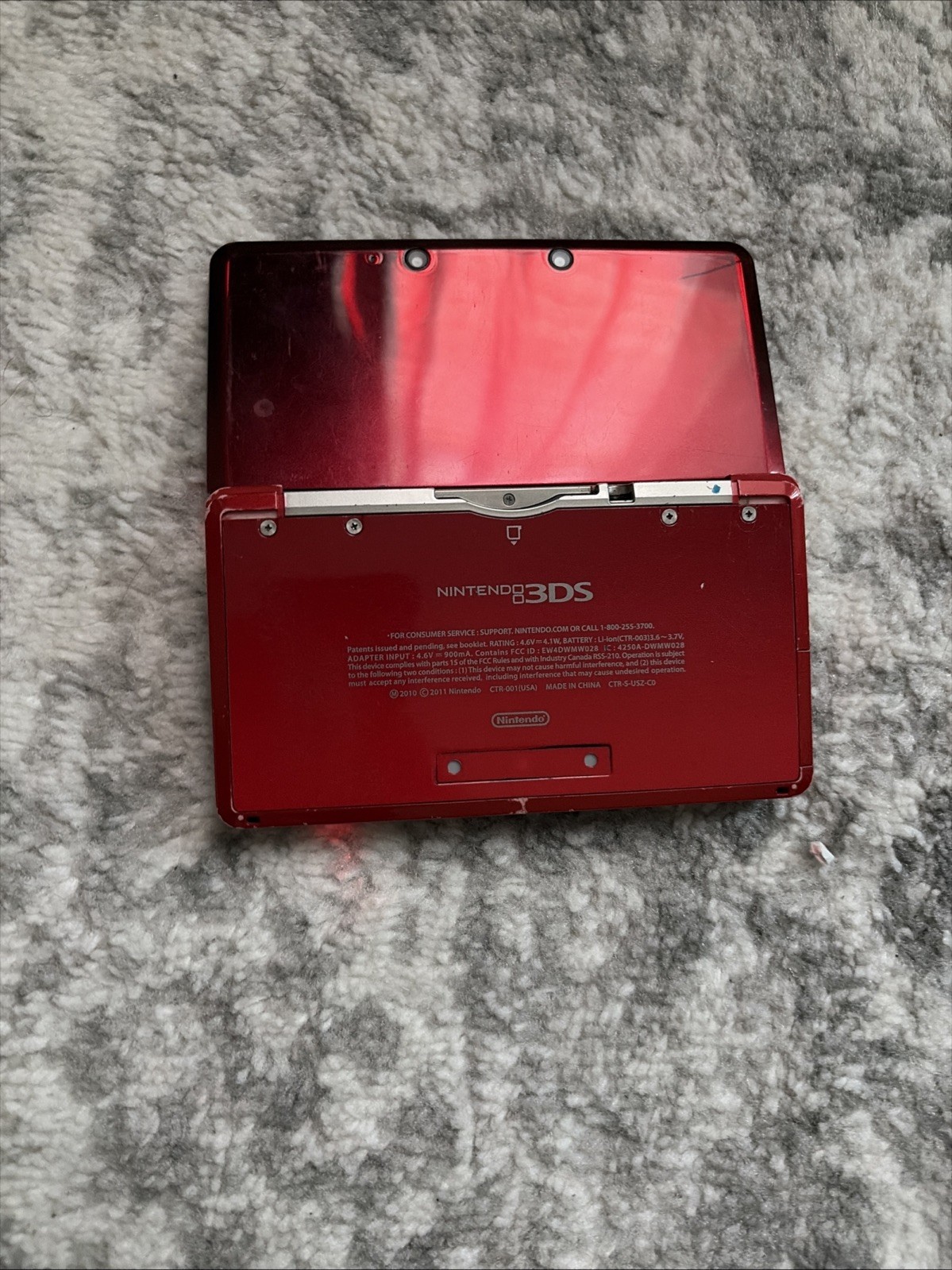 Nintendo 3DS Handheld System Flame Red Working