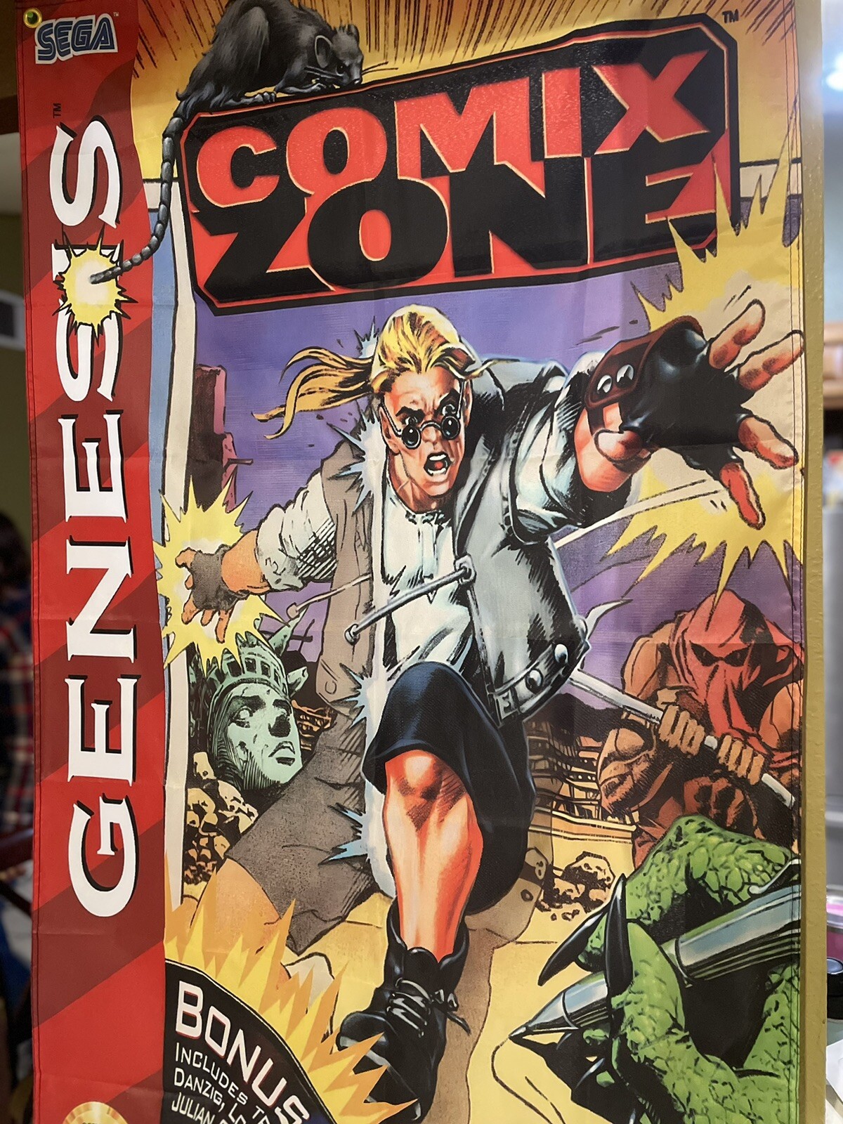 Comix Zone 5ft Flag Sega Genesis 1995 Banner Poster