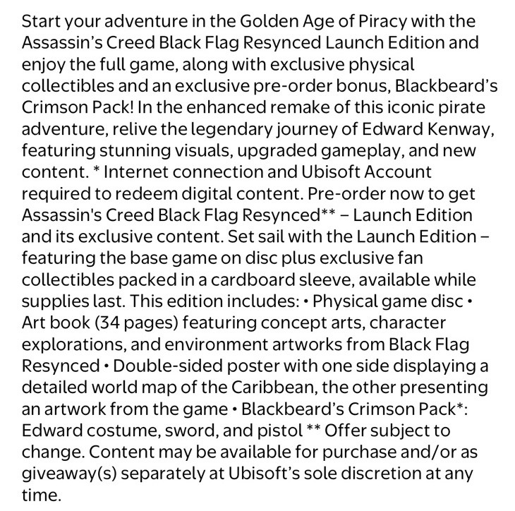 LAUNCH ED PS5 Assassin’s Creed Black Flag Resynced +Poster Presale HELPS STRAYS