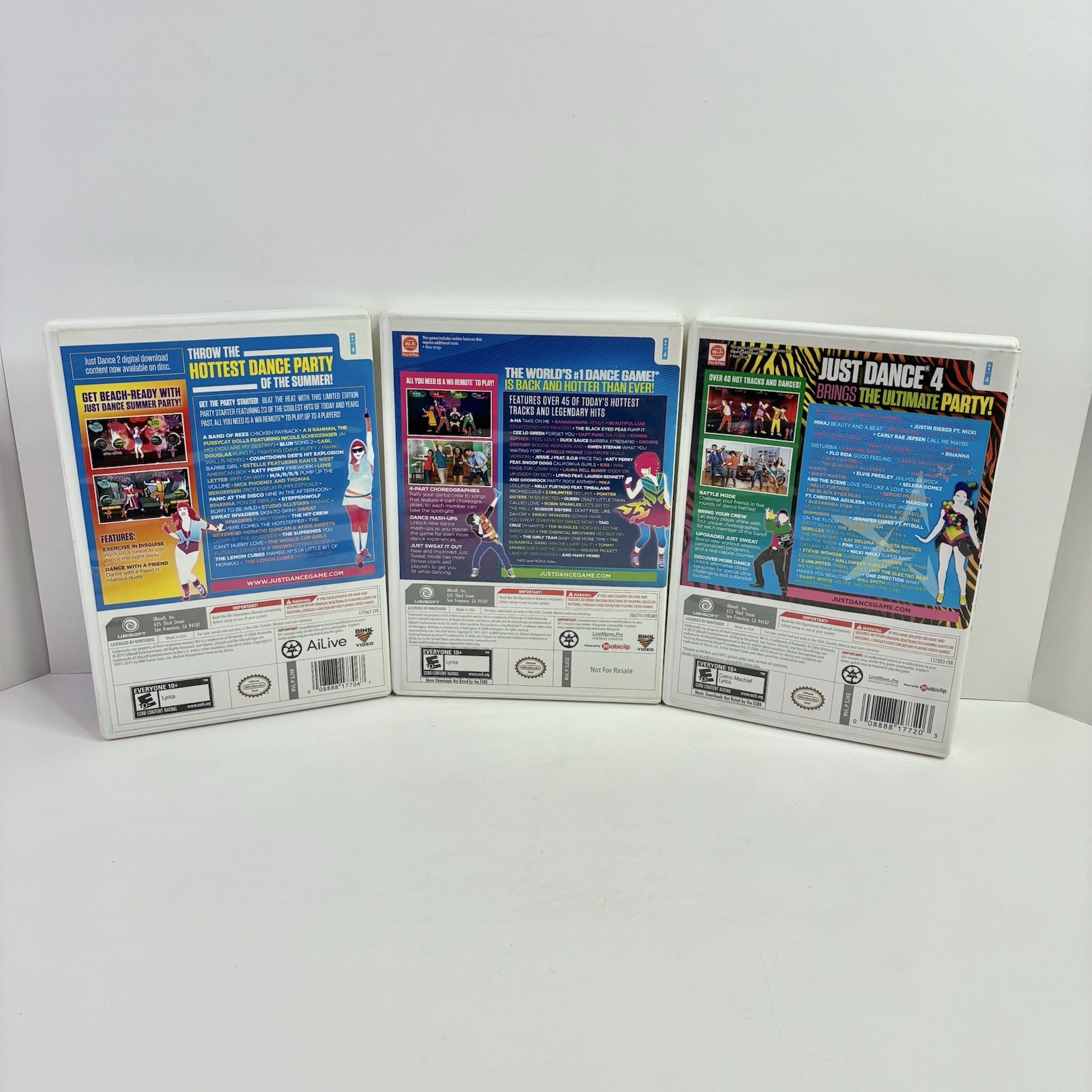 Just Dance 3 4 & Summer Party Bundle Nintendo Wii Dance Party Family Tested*READ