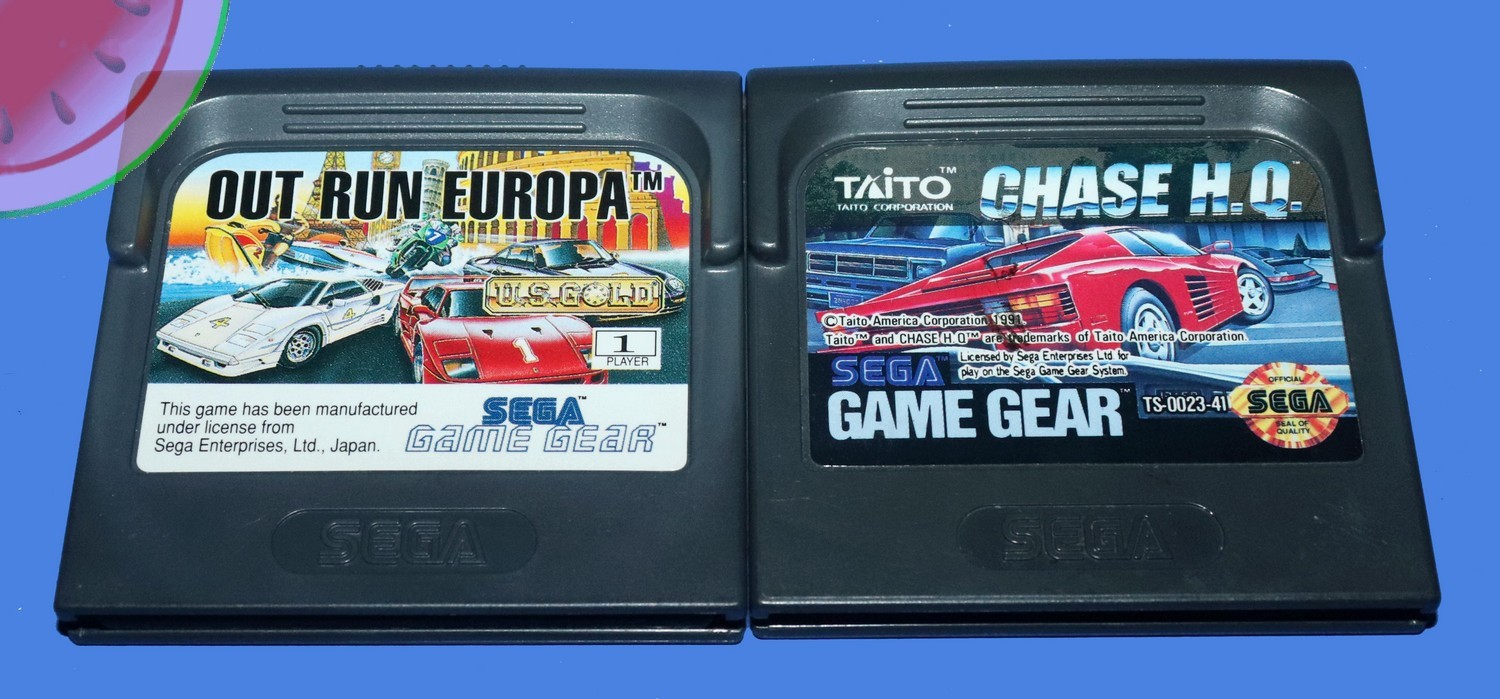 TESTED Sega GAME GEAR Racing Lot OUT RUN Europa and CHASE HQ Authentic in CASES