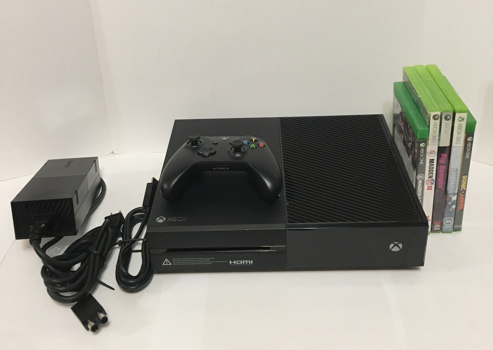 Xbox One Console Black With Controller & 5 Games Bundle Fully Tested