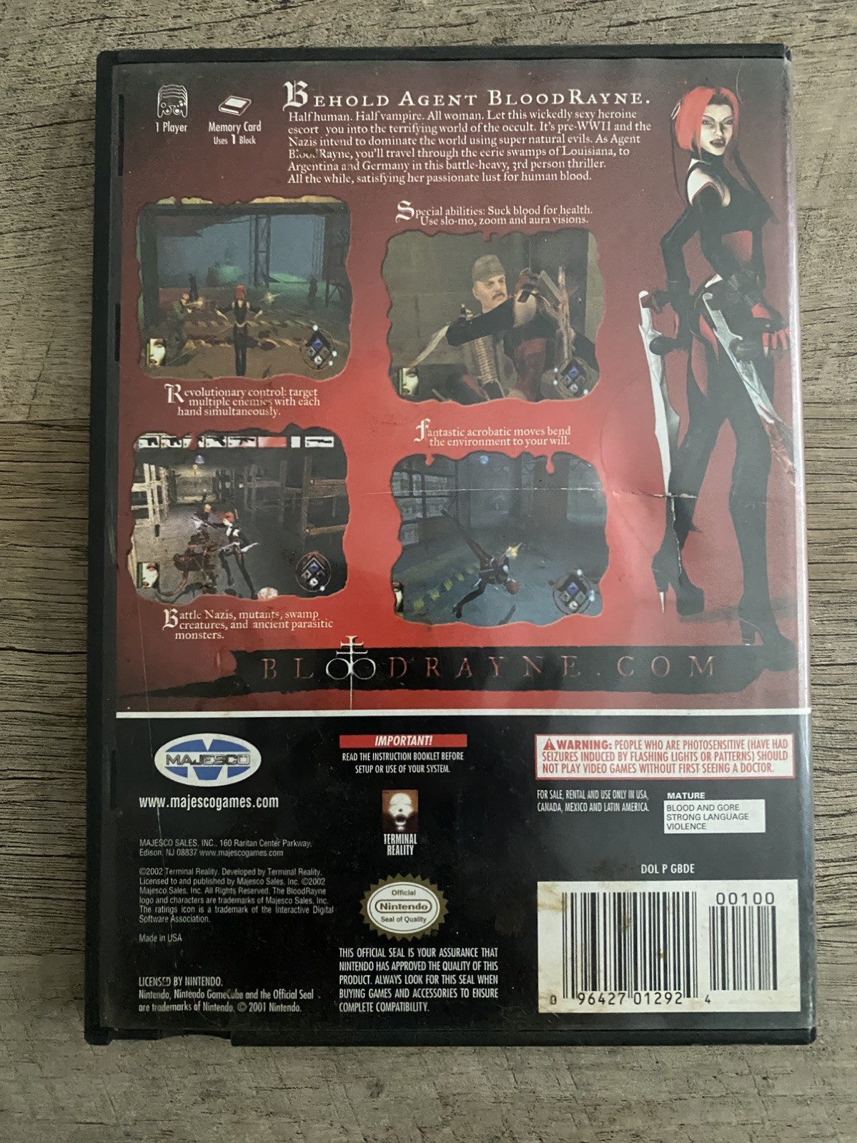 BloodRayne Nintendo GameCube CIB Complete Black Label Clean Disc in Case Manual