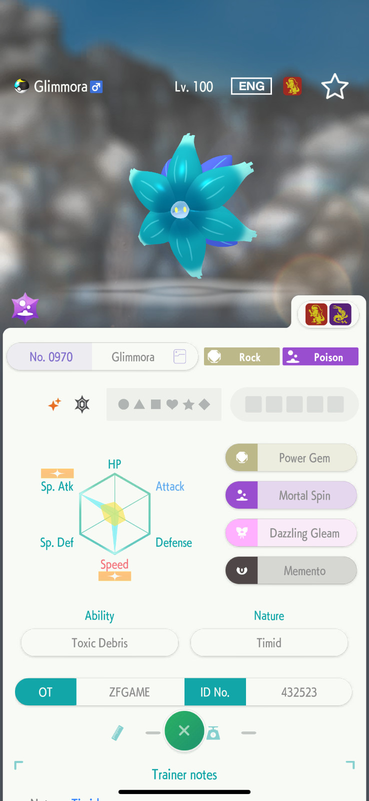 ✨6IV SHINY Glimmora + EVS🚀 POKEMON HOME✨Champions✨Online delivery⚡