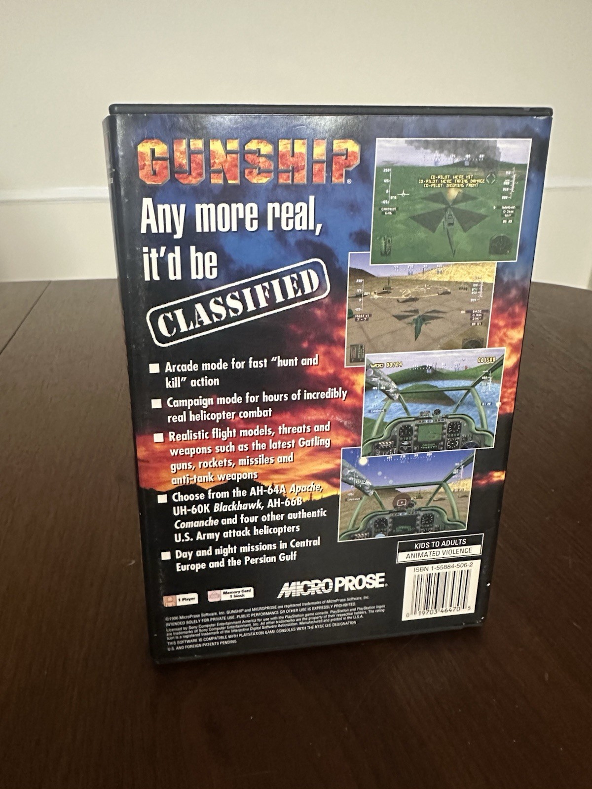 Gunship PlayStation 1 PS1 Long Box Complete CIB with foam & manual