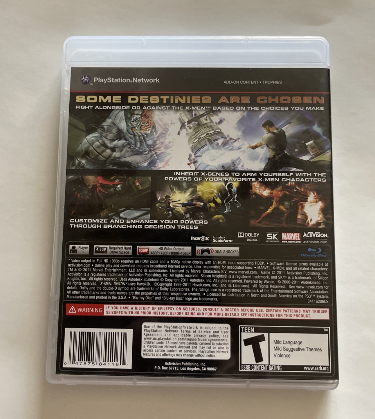 X-Men: Destiny (Sony PlayStation 3, 2011) PS3 Complete CIB Tested