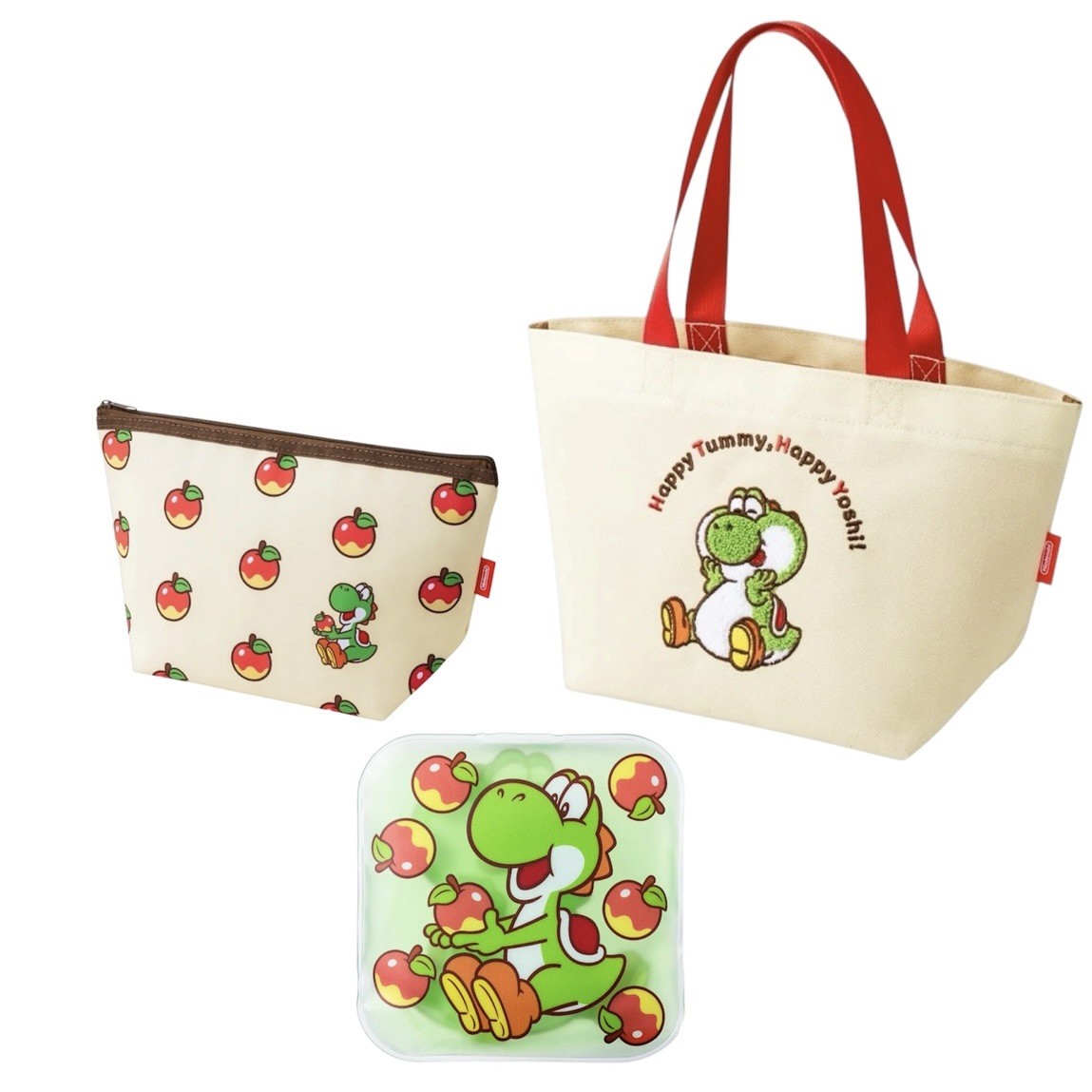 Yoshi Insulated Tote Bag & Cooling Gel Pack Set Super Mario Nintendo Japan 2026