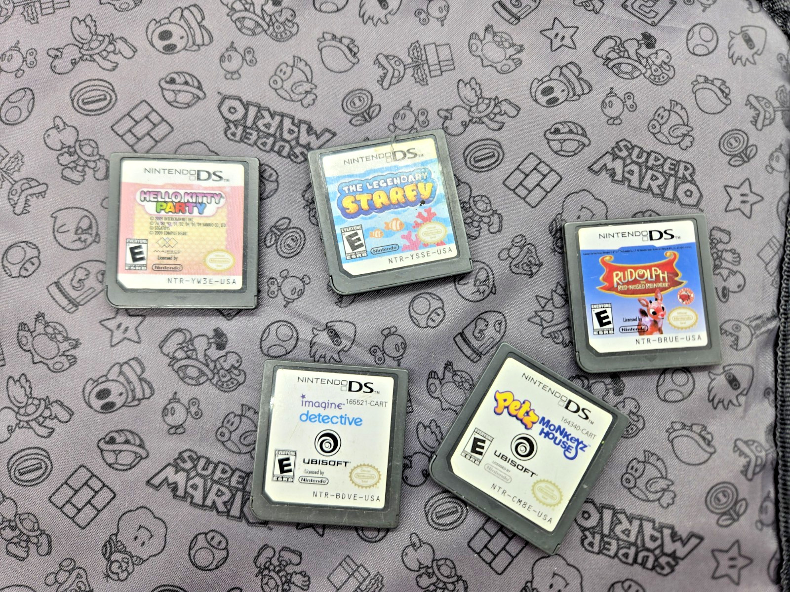 Nintendo DS 3DS Super Mario Power A Travel Case Carrying Bag with games