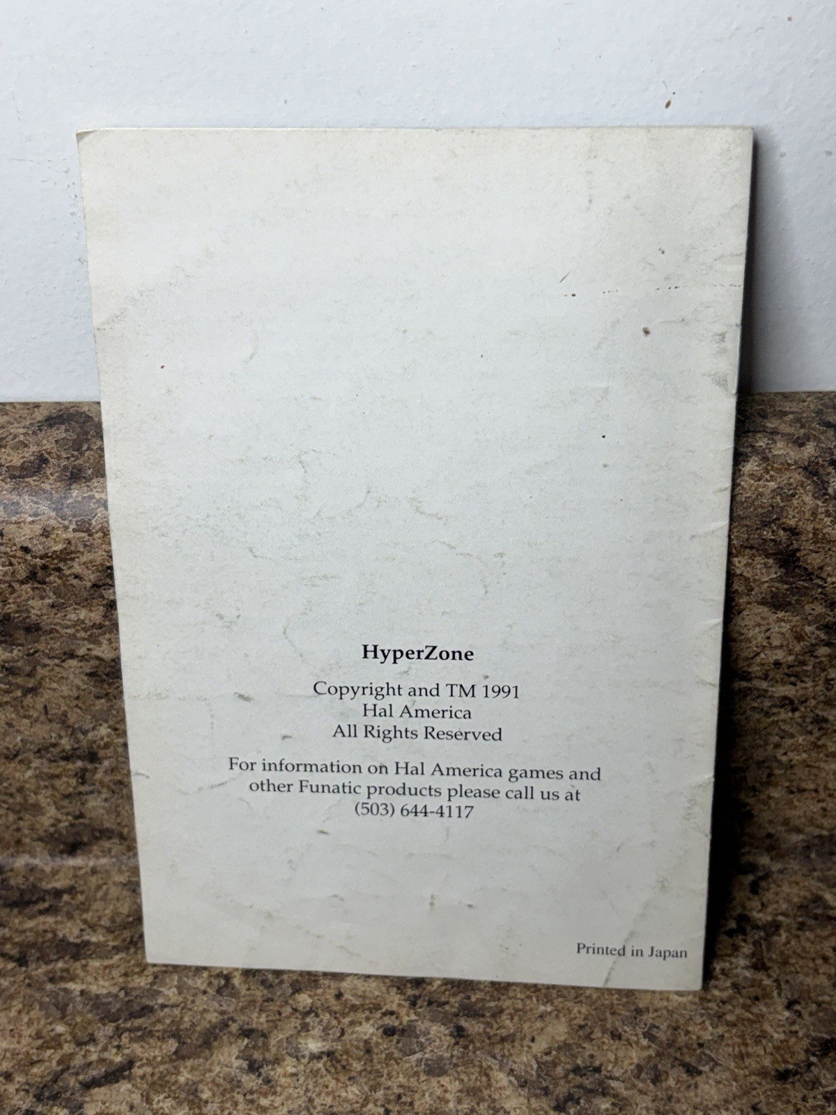 HyperZone Super Nintendo SNES Instruction Manual Booklet ONLY Hyper Zone