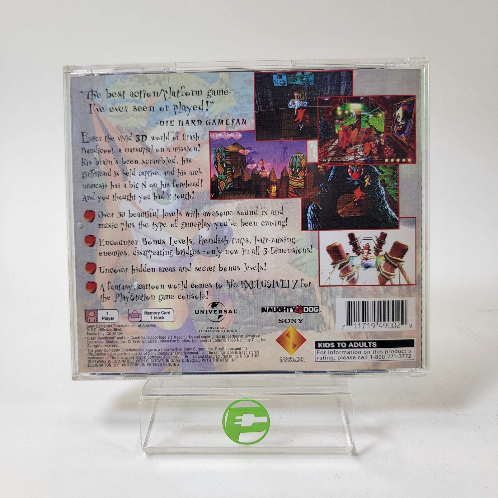Crash Bandicoot (Sony PlayStation 1 PS1, 1996)